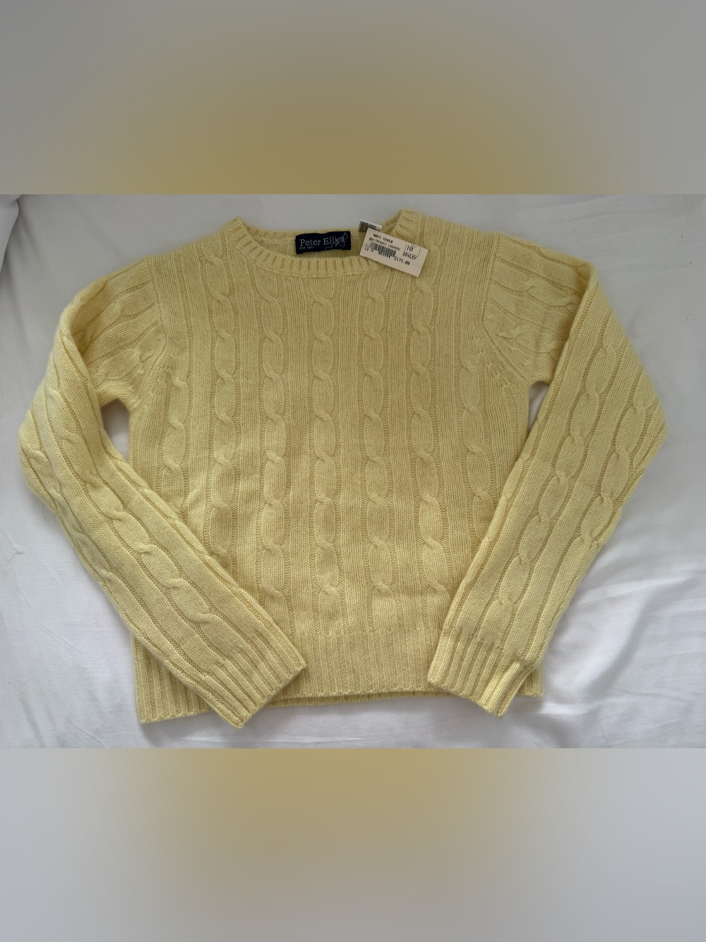 Kids Peter Elliot 100% Cashmere Yellow Crewneck Sweater